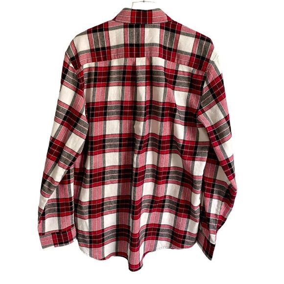 Tackle & Tides Red Black Plaid Cotton Button Down Flannel Shirt Men's Large NEW - Picture 6 of 10